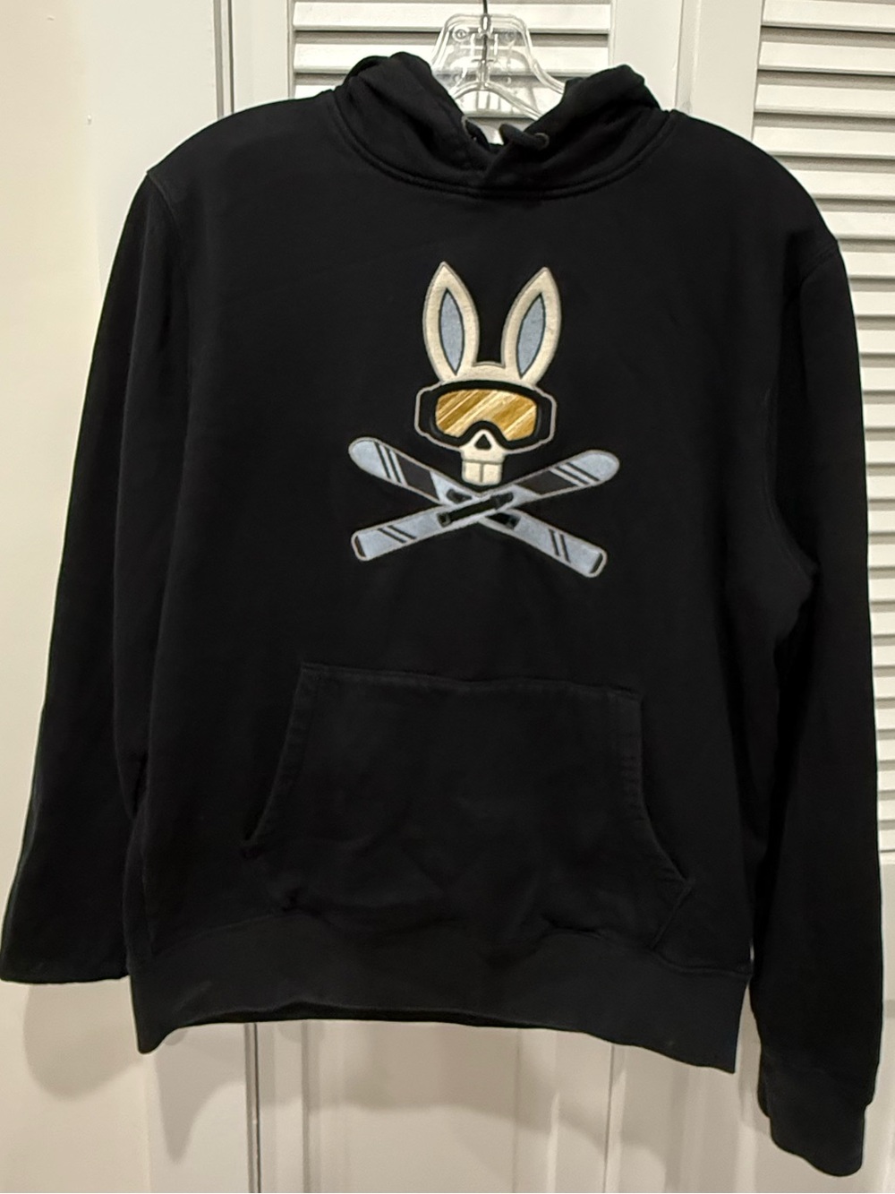 Psycho Bunny ski bunny hoodie black size Small